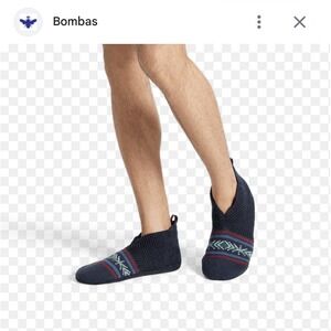 Bombas Gripper Slippers in a navy Fair Isle knit pattern Large